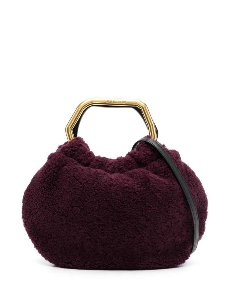 Purple Camille Shearling Tote Bag