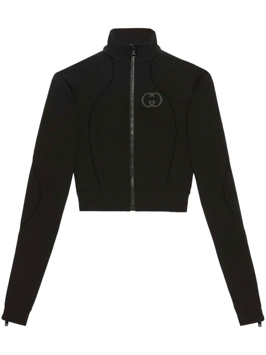 Black Cropped Interlocking G Jacket
