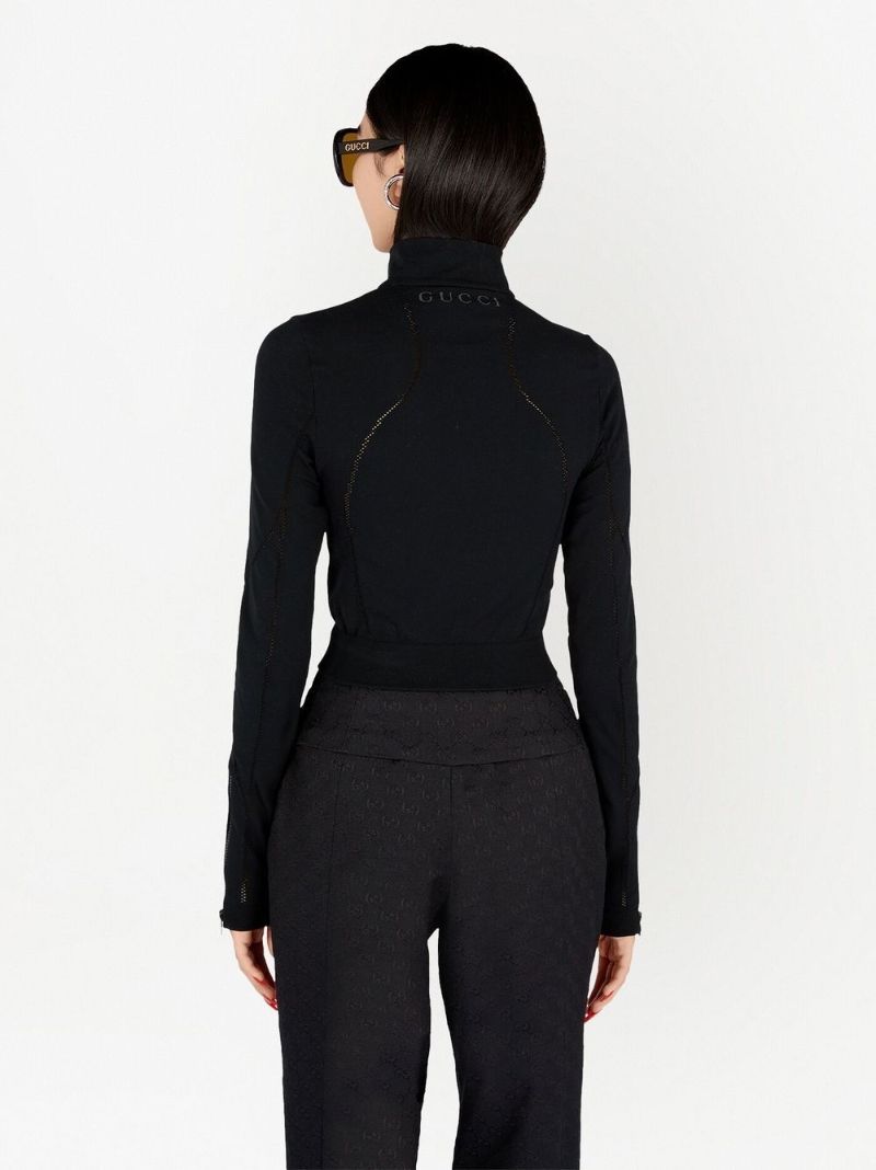 Black Cropped Interlocking G Jacket