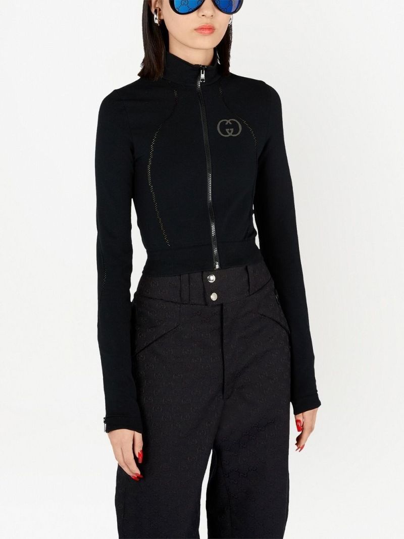 Black Cropped Interlocking G Jacket