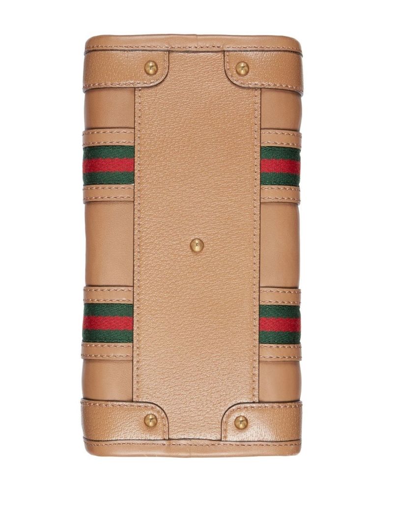 Brown Gg Leather Top Handle Bag