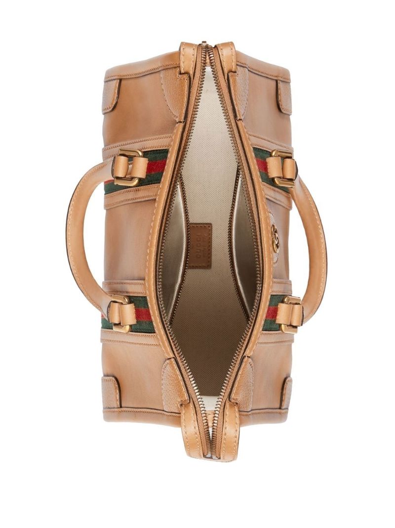 Brown Gg Leather Top Handle Bag