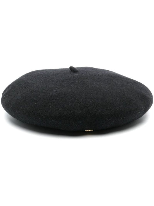 Black Double G Plaque Beret