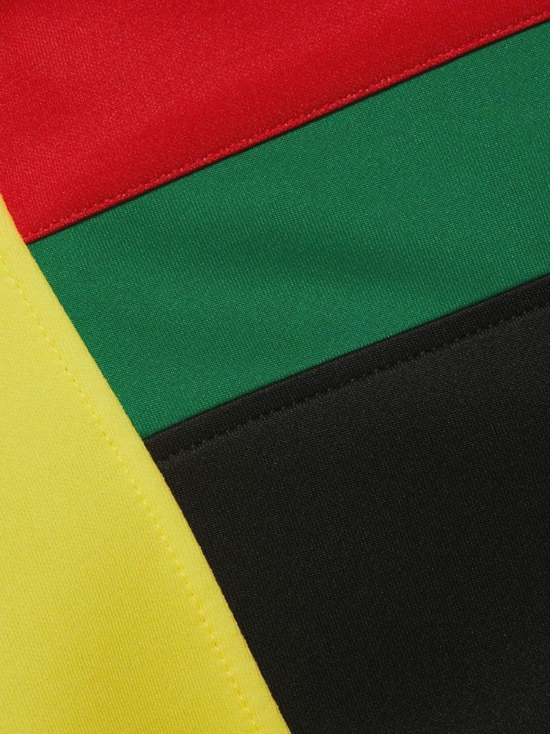 Black Logo Patch Web Motif Track Jacket
