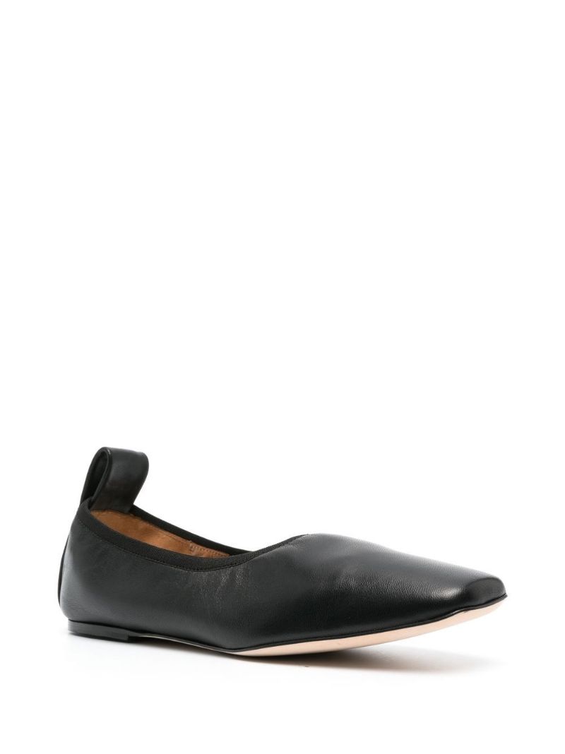 Black Brindisi Leather Ballet Pumps