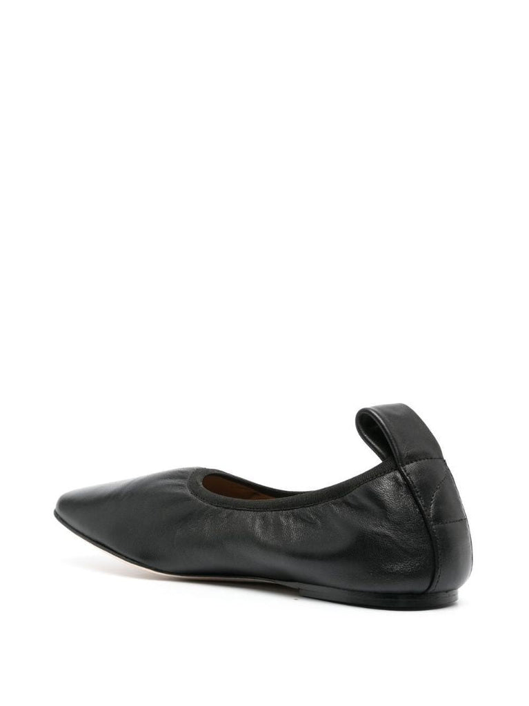 Black Brindisi Leather Ballet Pumps