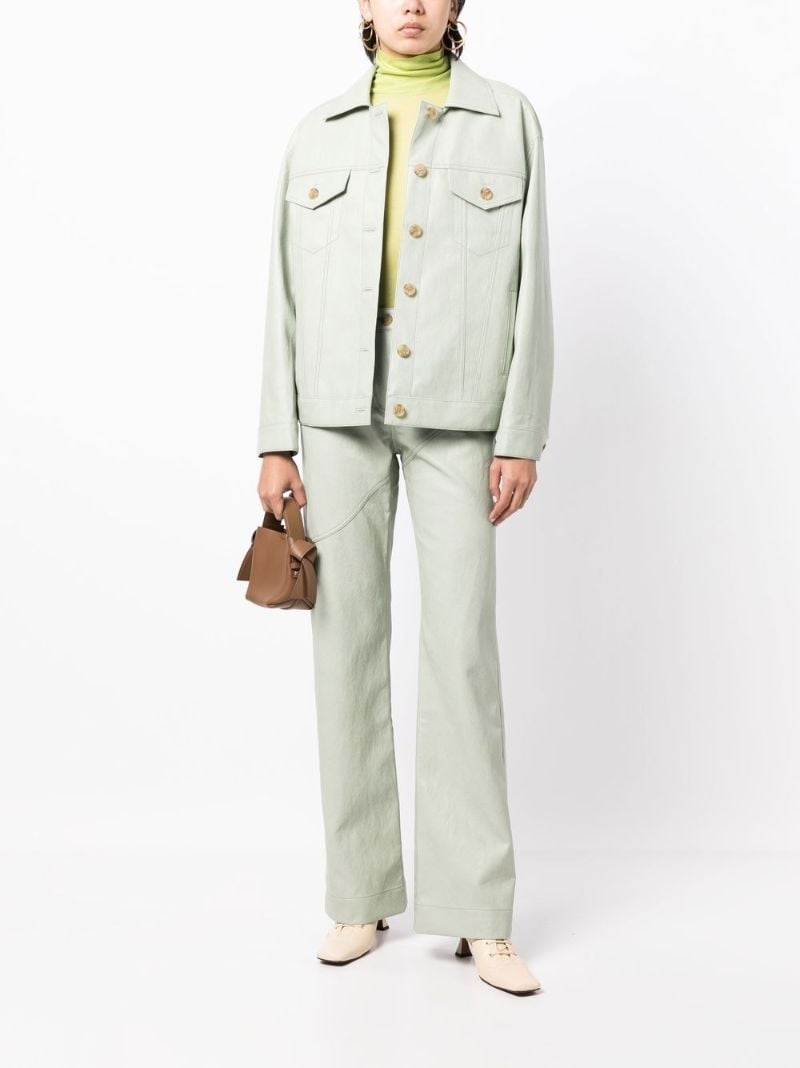 Green Theo Faux Leather Jacket
