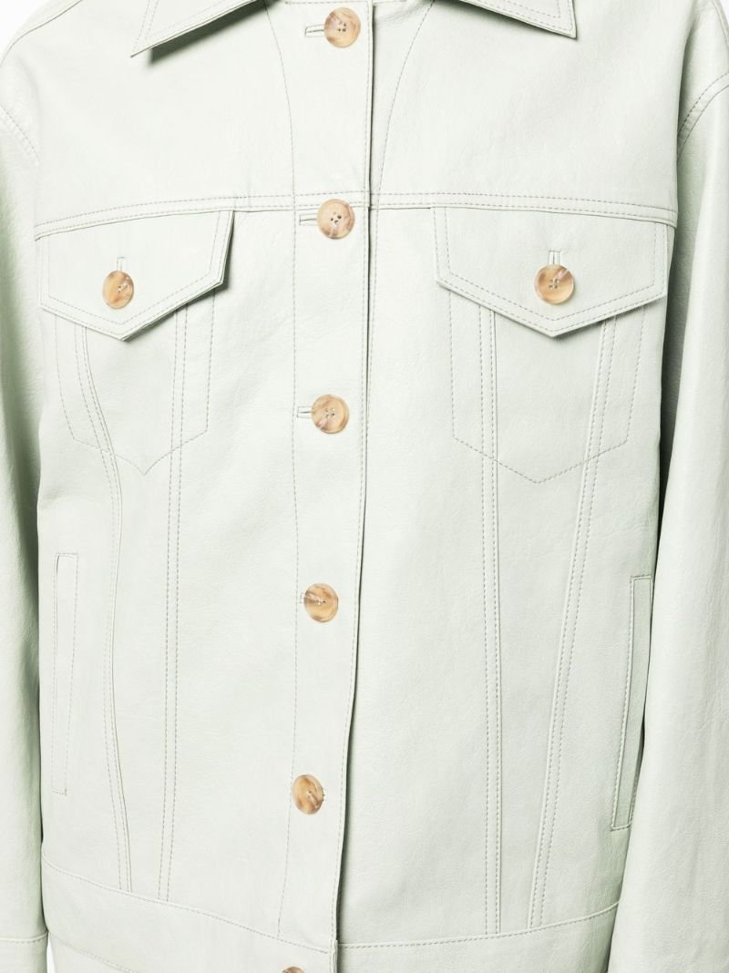 Green Theo Faux Leather Jacket