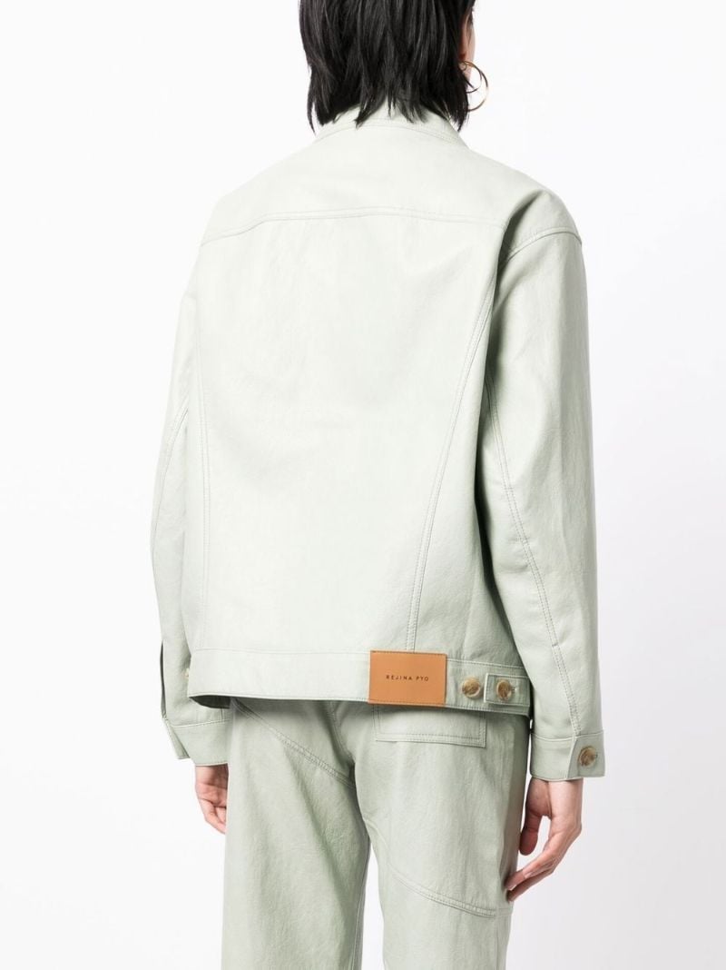 Green Theo Faux Leather Jacket
