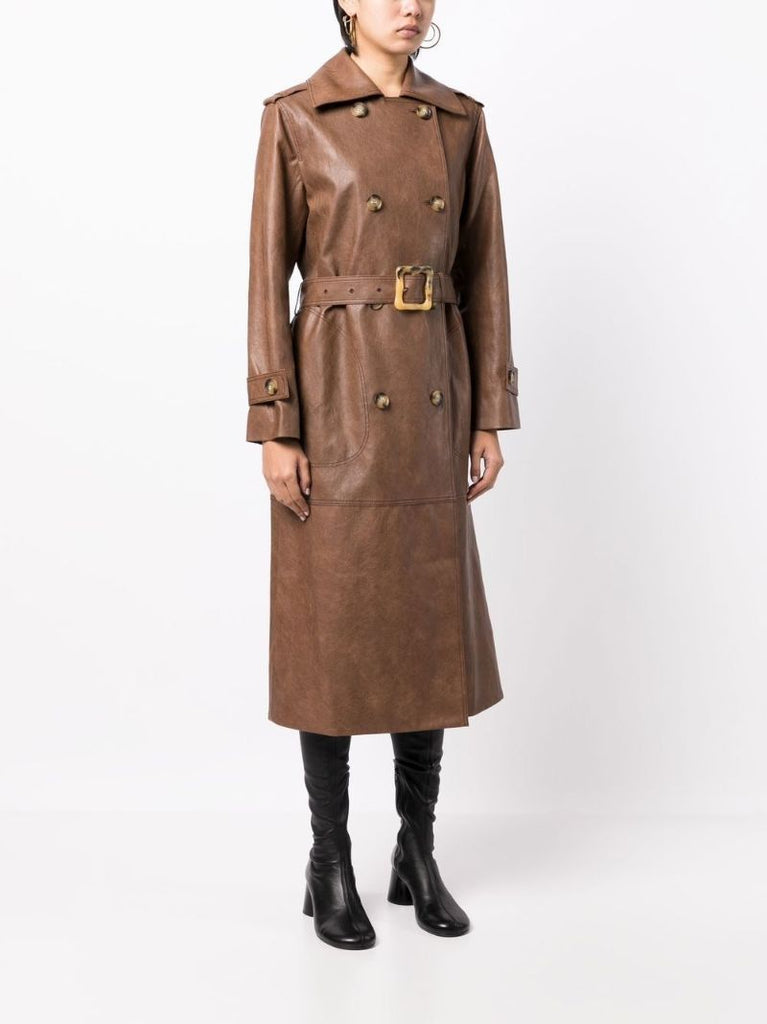 Brown Juno Double-breasted Trench Coat