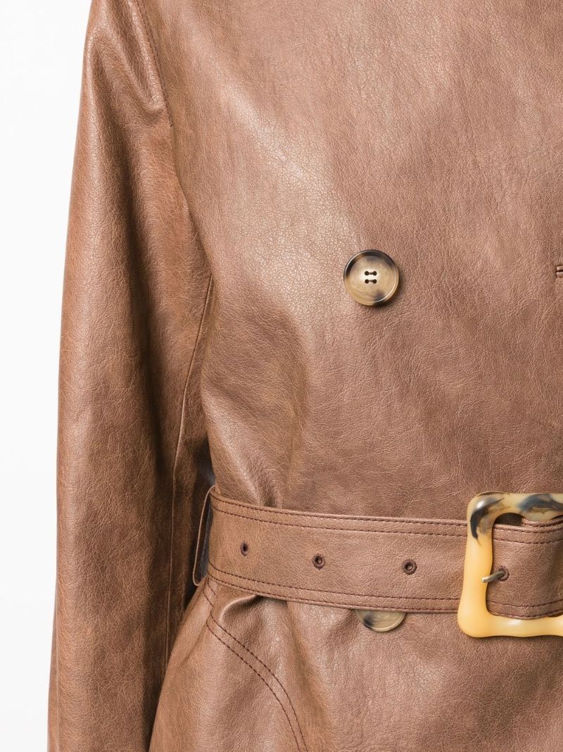 Brown Juno Double-breasted Trench Coat