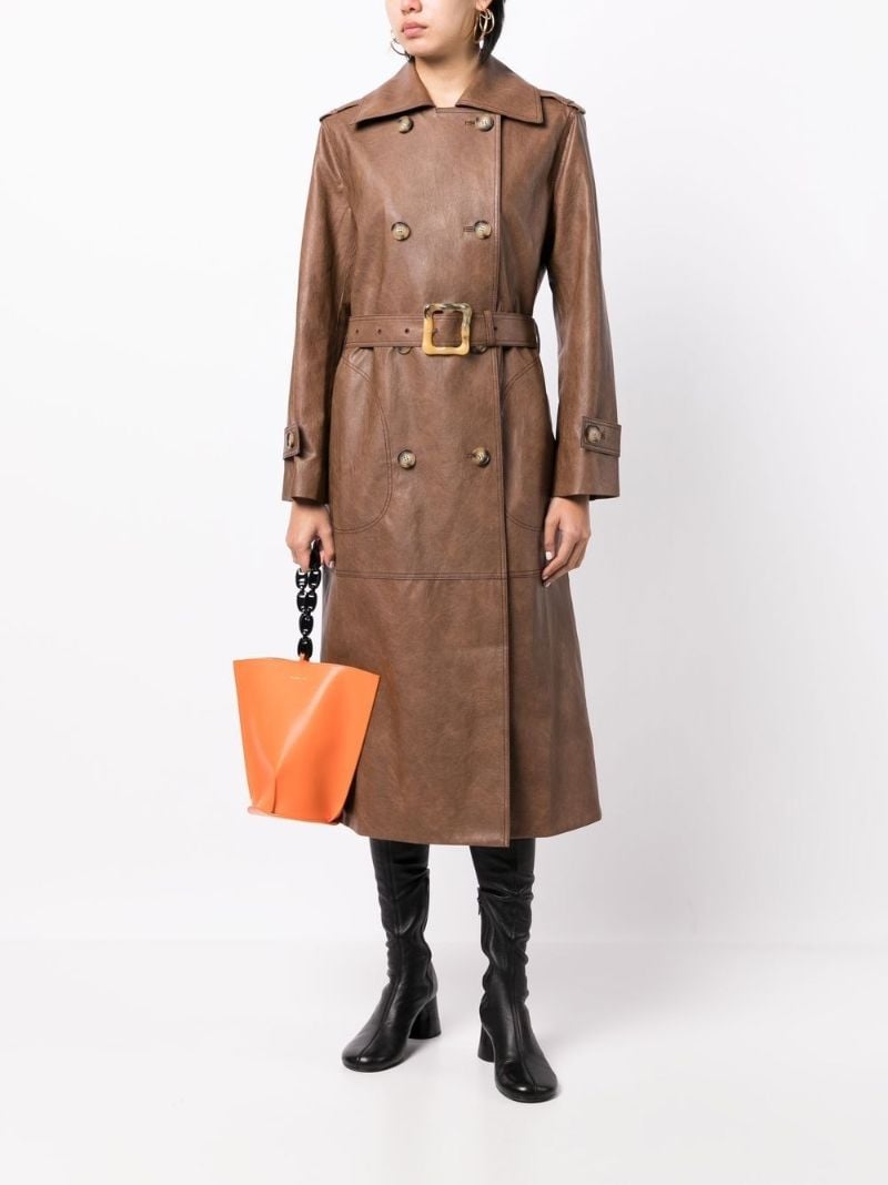 Brown Juno Double-breasted Trench Coat