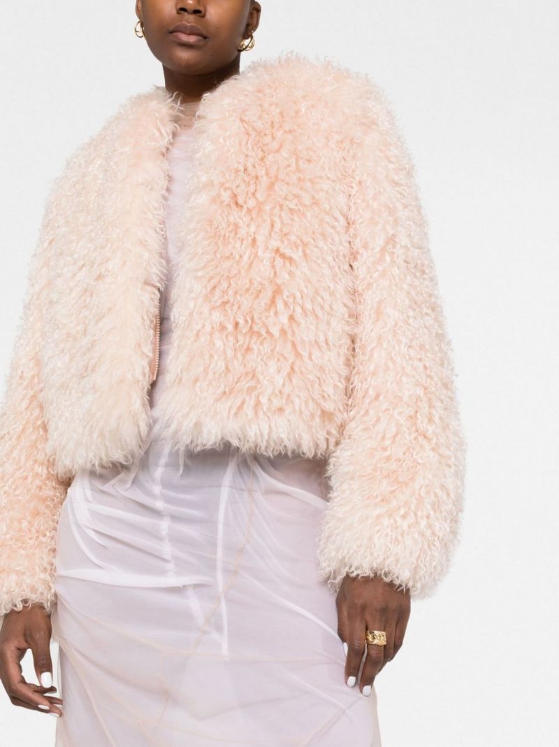 Pink Mohair Bomber Jacket