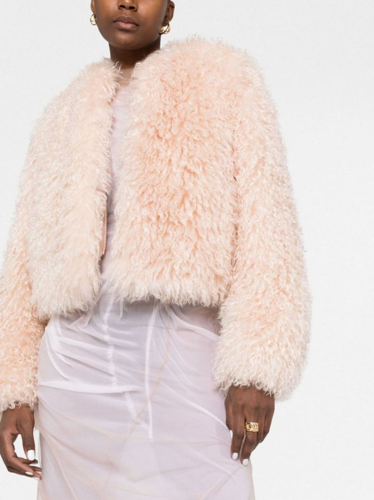 Pink Mohair Bomber Jacket