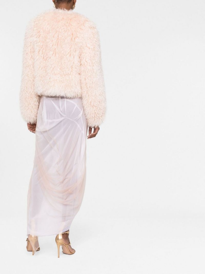 Pink Mohair Bomber Jacket