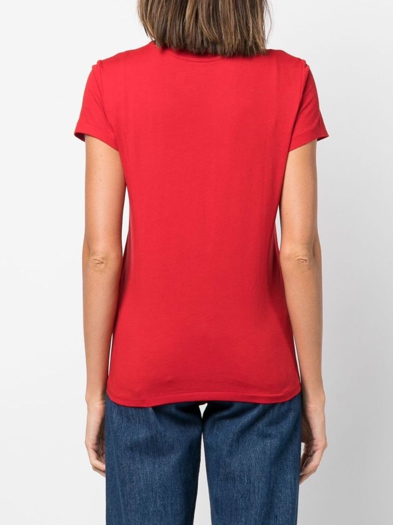 Red Ski Polo Bear Print T-shirt