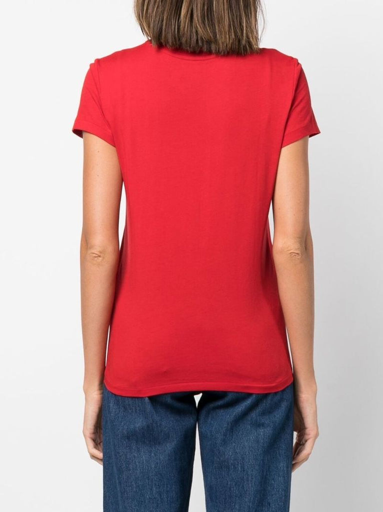 Red Ski Polo Bear Print T-shirt