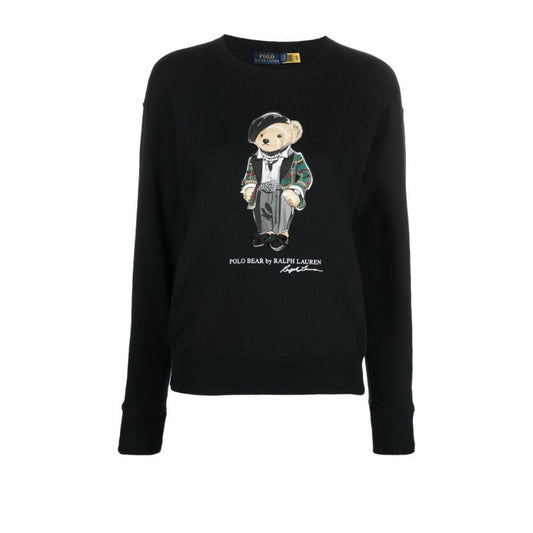 Black Polo Bear Print Sweatshirt