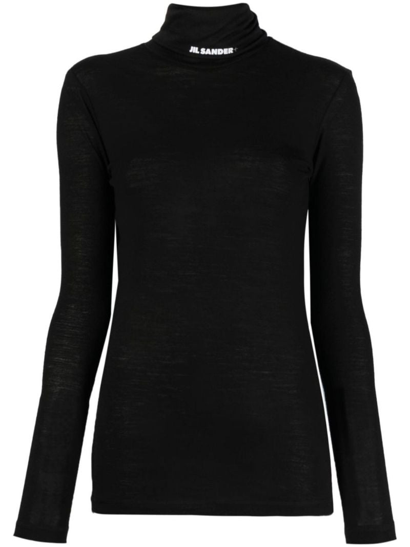 Funnel-neck Long-sleeve Top