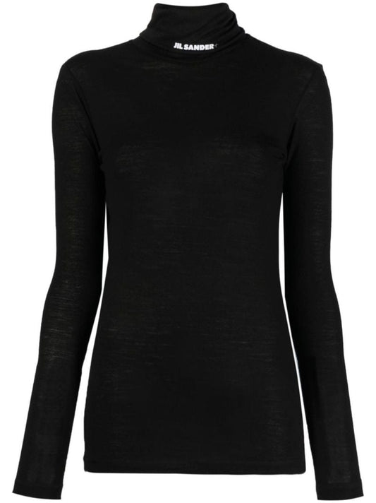 Funnel-neck Long-sleeve Top