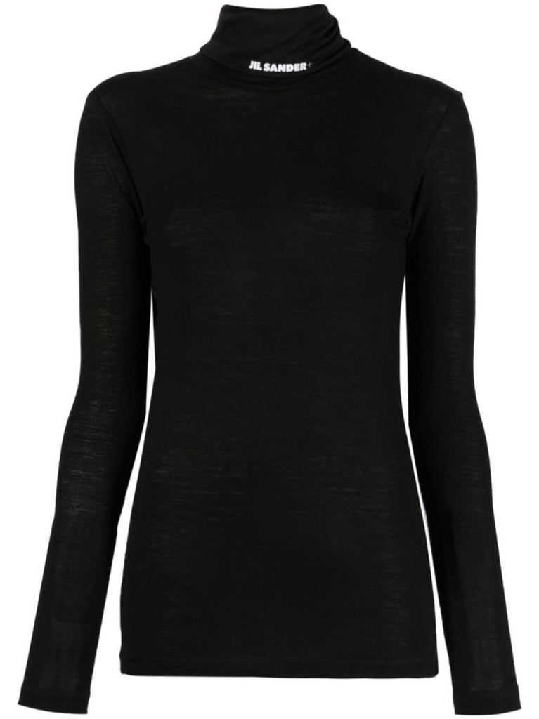 Funnel-neck Long-sleeve Top
