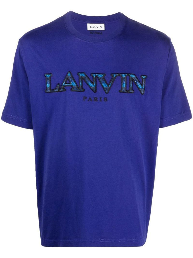 Blue Logo Cotton T-shirt