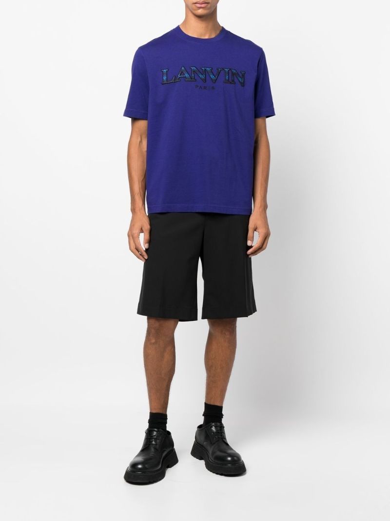 Blue Logo Cotton T-shirt