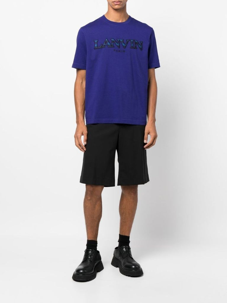 Blue Logo Cotton T-shirt