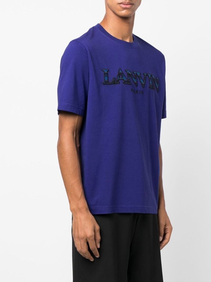 Blue Logo Cotton T-shirt