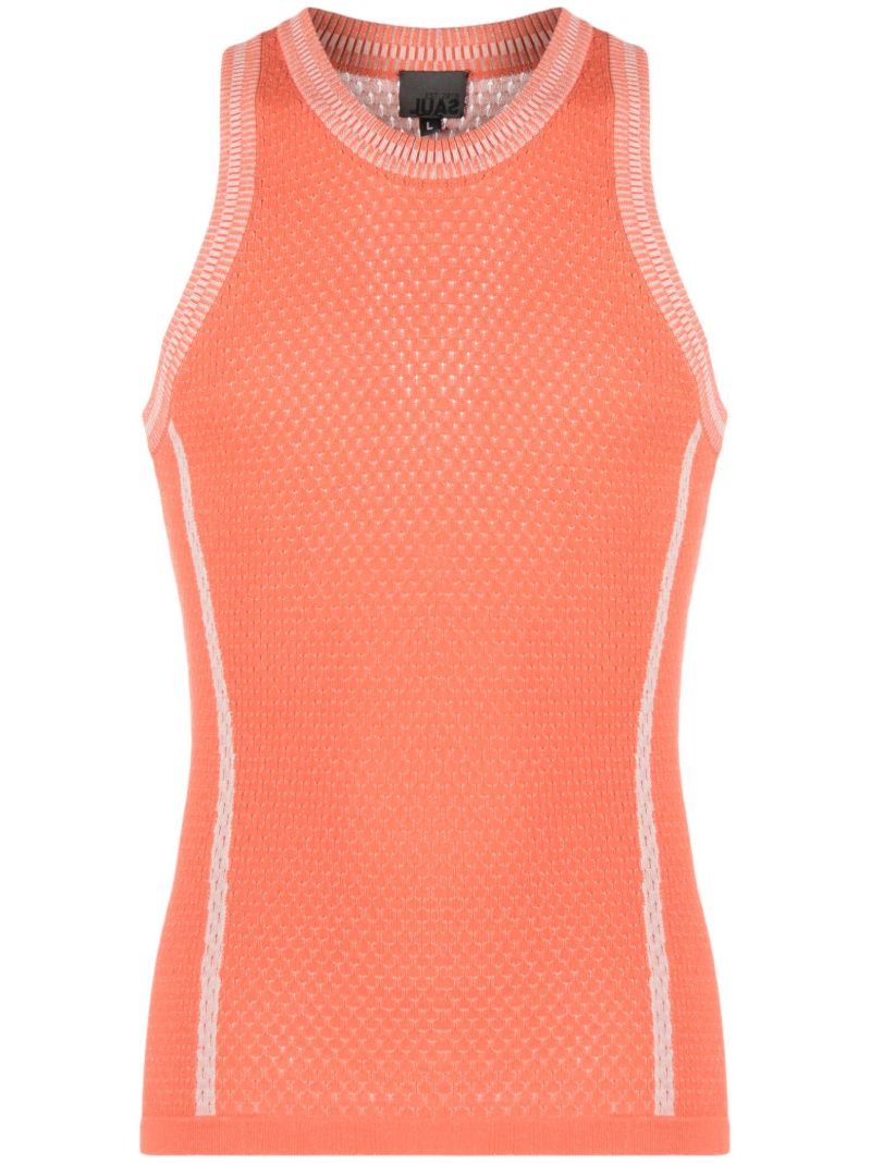 Orange Two-tone Organic Cotton Sweater