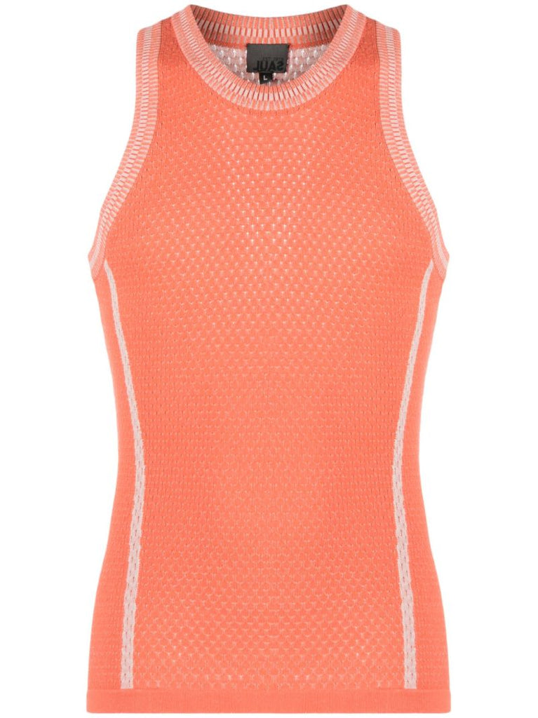 Orange Two-tone Organic Cotton Sweater