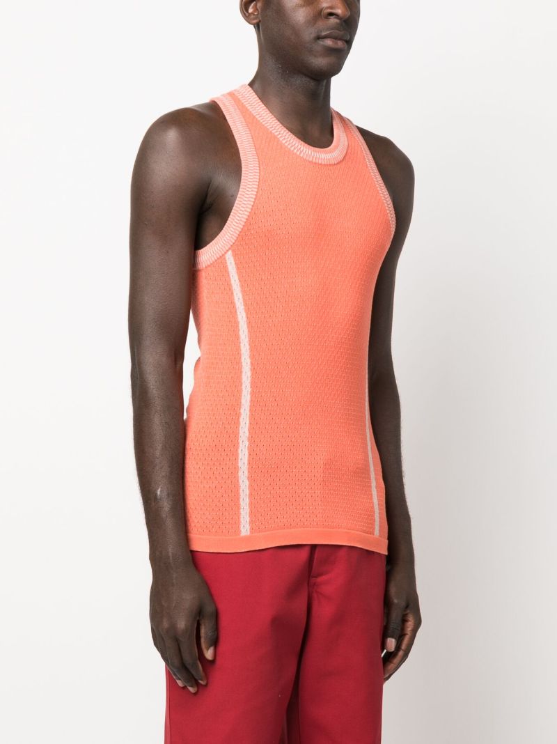 Orange Two-tone Organic Cotton Sweater