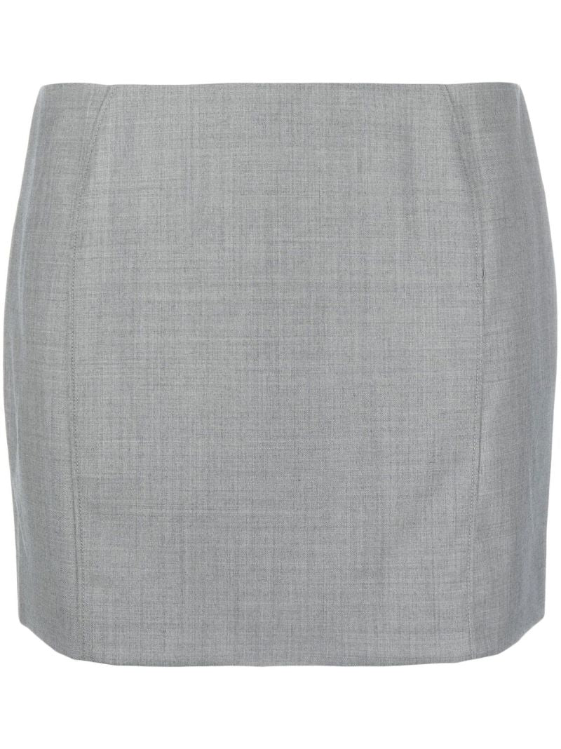 Grey Curve Seam Mini Skirt
