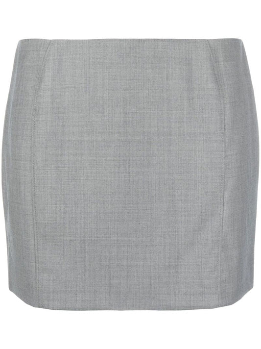 Grey Curve Seam Mini Skirt