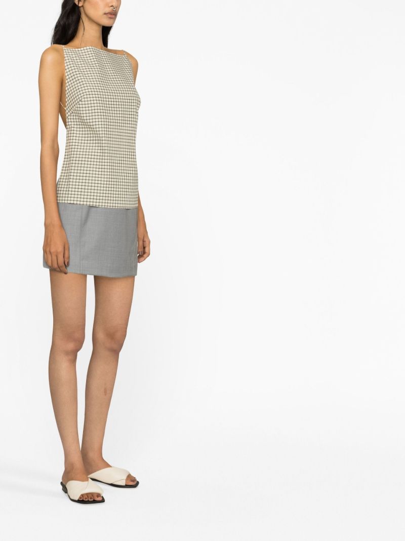 Grey Curve Seam Mini Skirt