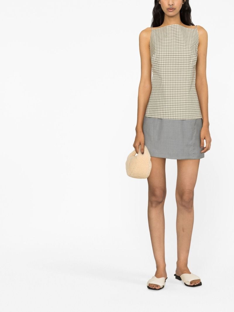 Grey Curve Seam Mini Skirt