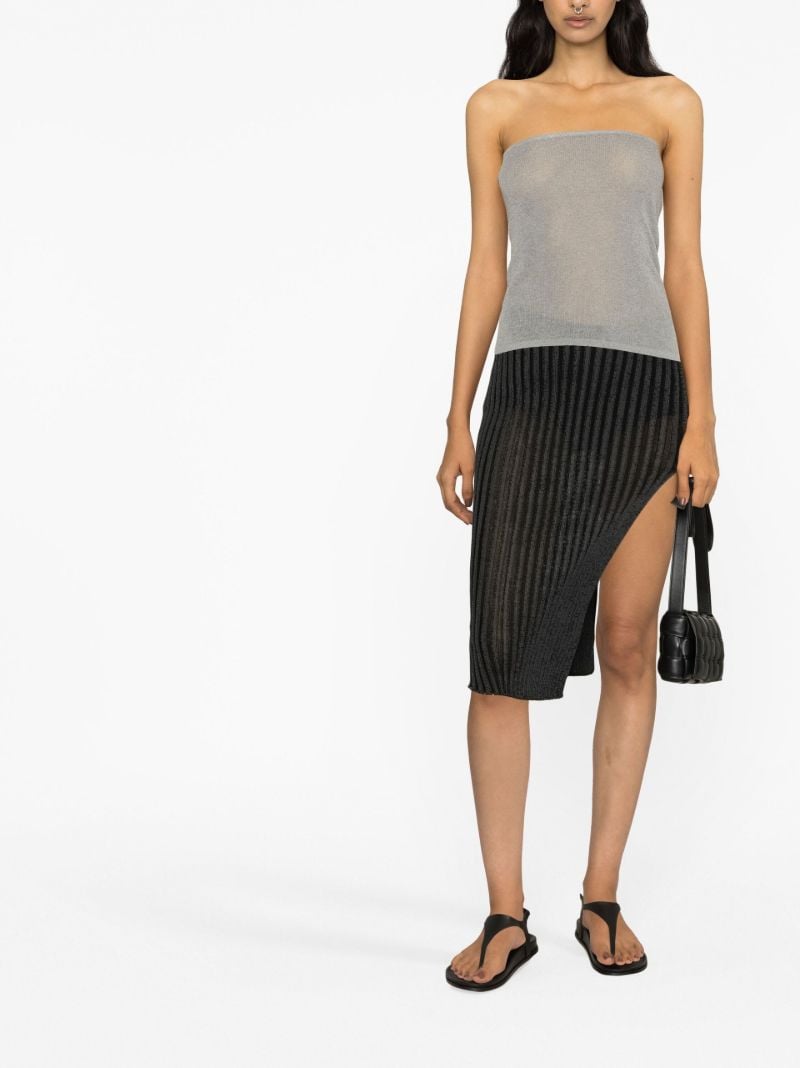 Grey Strapless Top