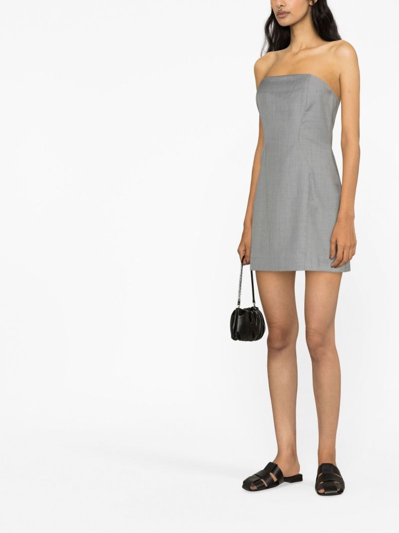 Grey Curve Strapless Mini Dress