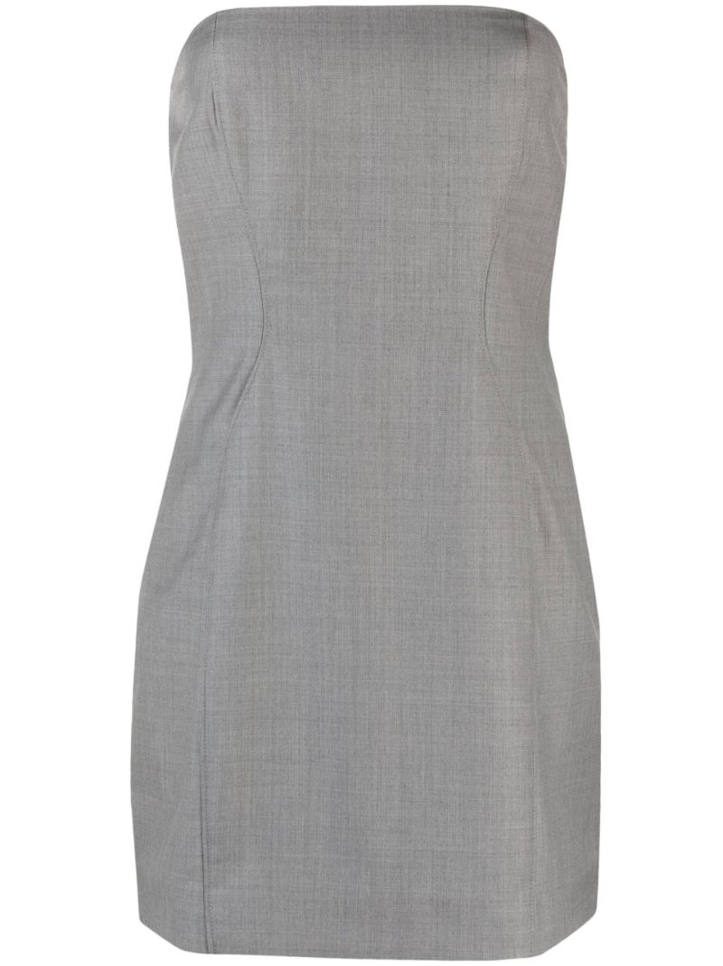 Grey Curve Strapless Mini Dress