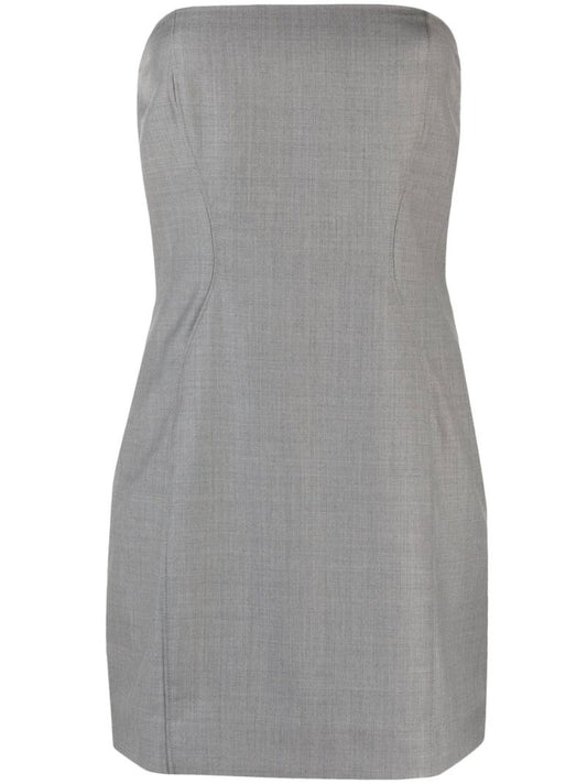Grey Curve Strapless Mini Dress