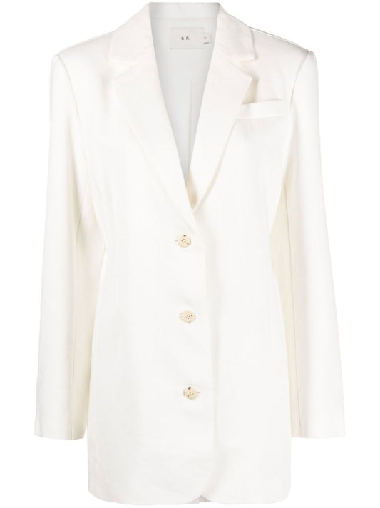 Neutral Clemence Single-breasted Blazer