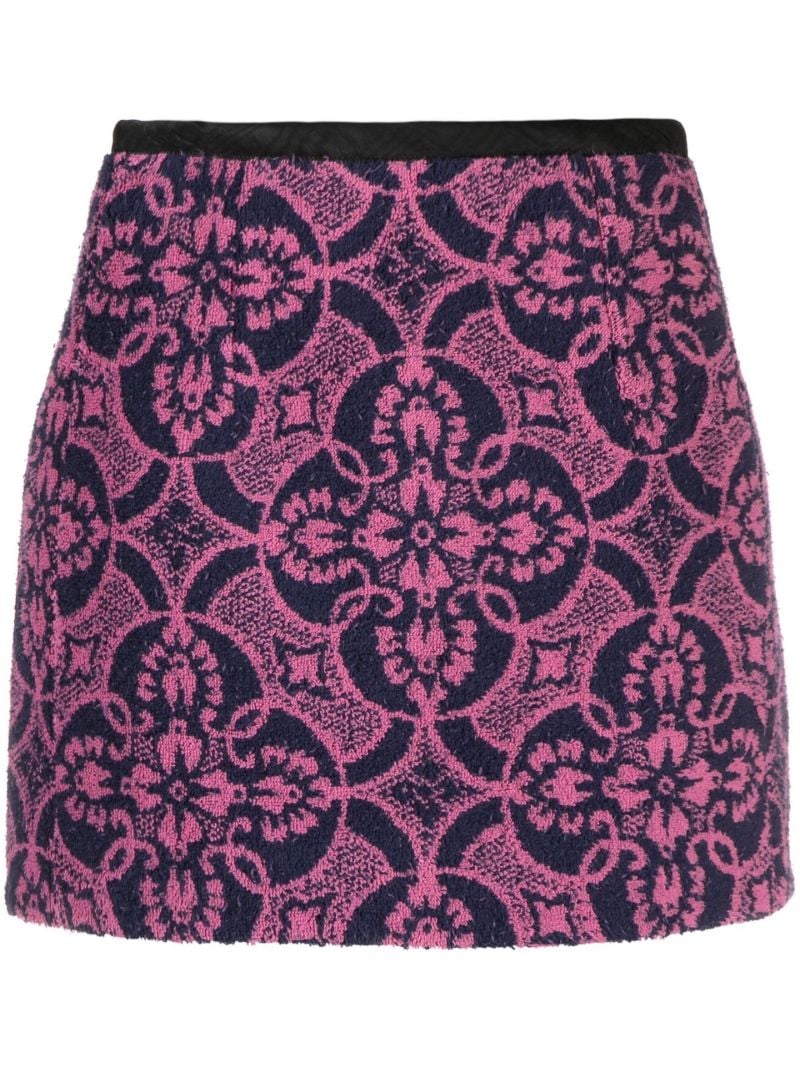 Pink Towels Jacquard Mini Skirt
