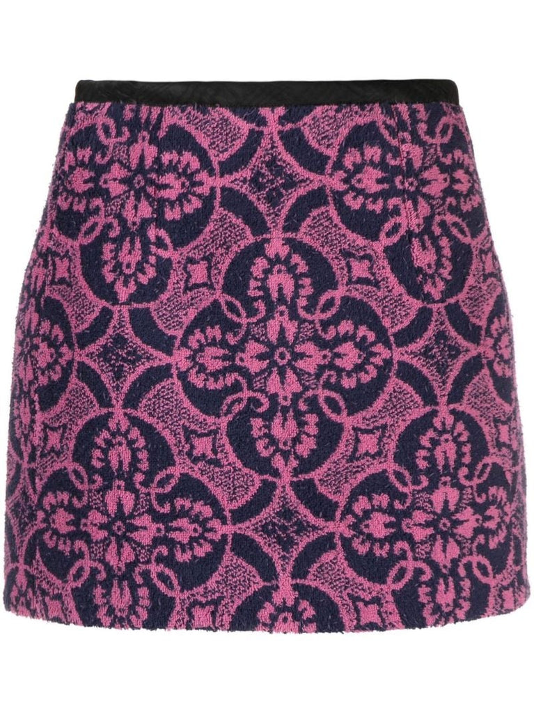 Pink Towels Jacquard Mini Skirt