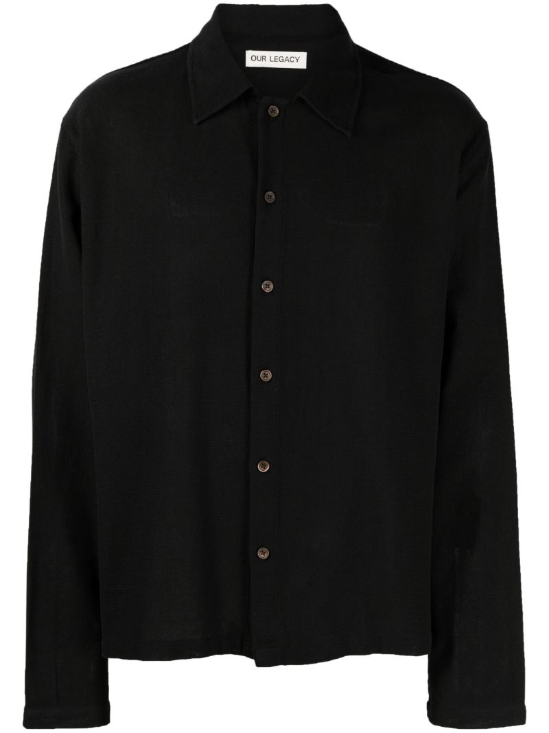 Black Isola Weave Long-sleeve Shirt