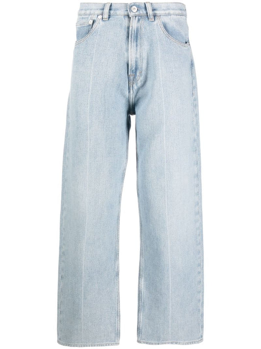 Blue Third Cut Wide-leg Jeans