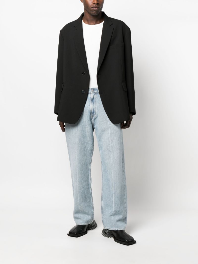 Blue Third Cut Wide-leg Jeans