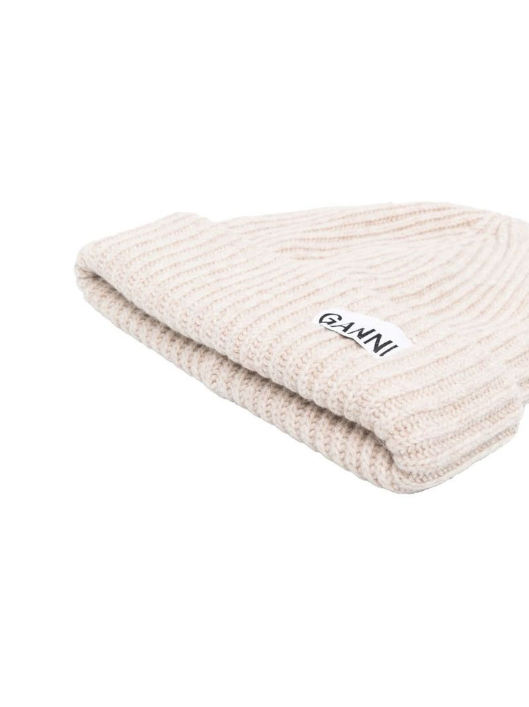 Neutral Ribbed Knit Beanie Hat