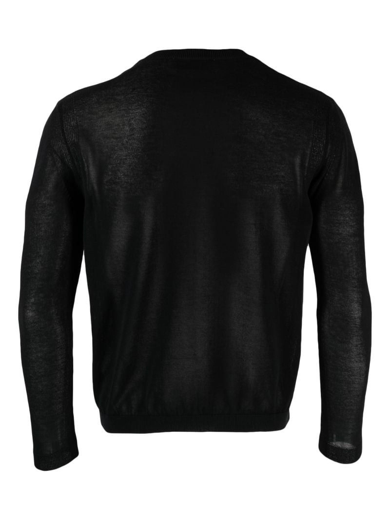 Black Popover Round-neck Sweater