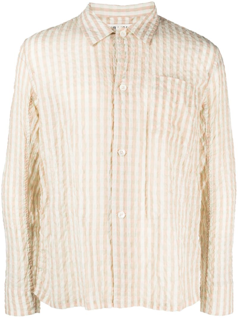 Yellow Box Basque Check Seersucker Shirt