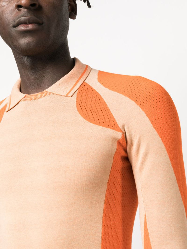 Orange Logo-print Perforated Tank Top